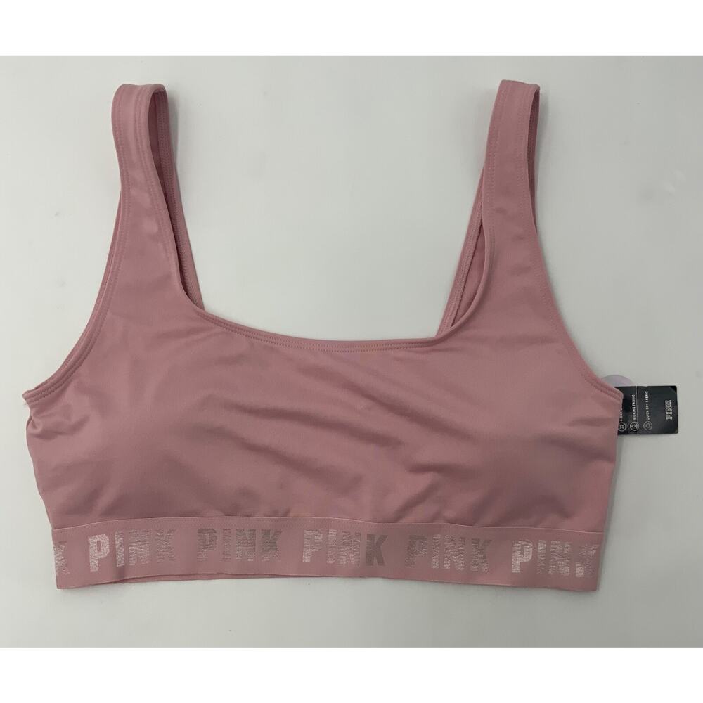 Victoria’s Secret PINK Ultimate Gym to Swim Lined Sports Bra Sz Large Dusty Pink